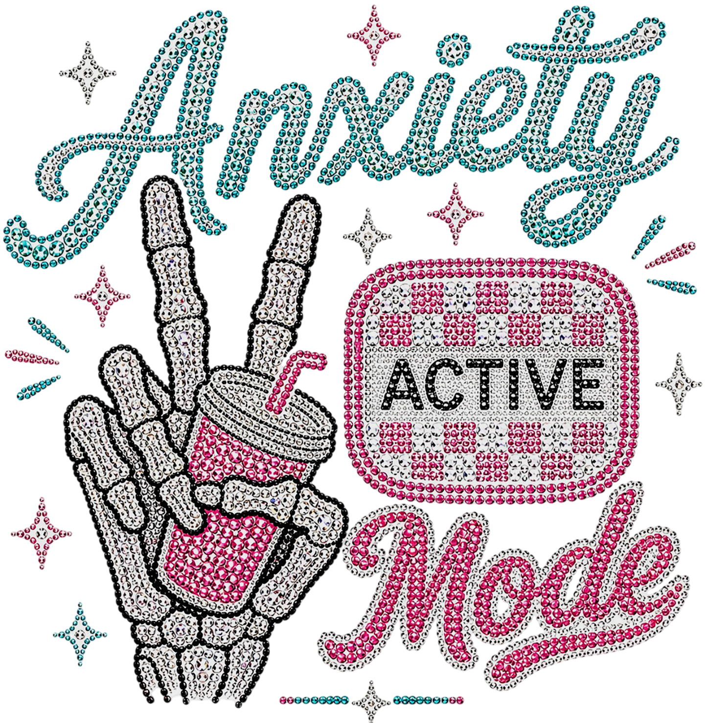 Anxiety On Faux Rhinestone