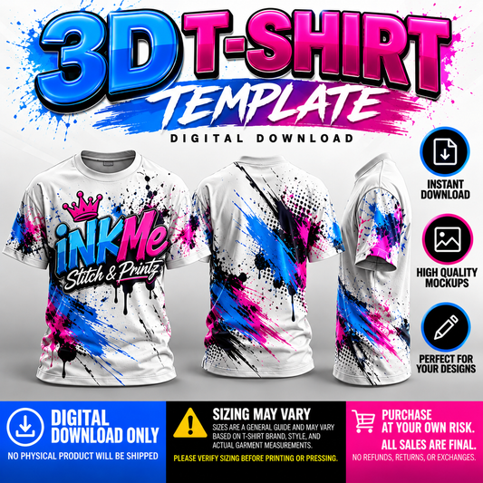 3D T-Shirt Template – Digital Download