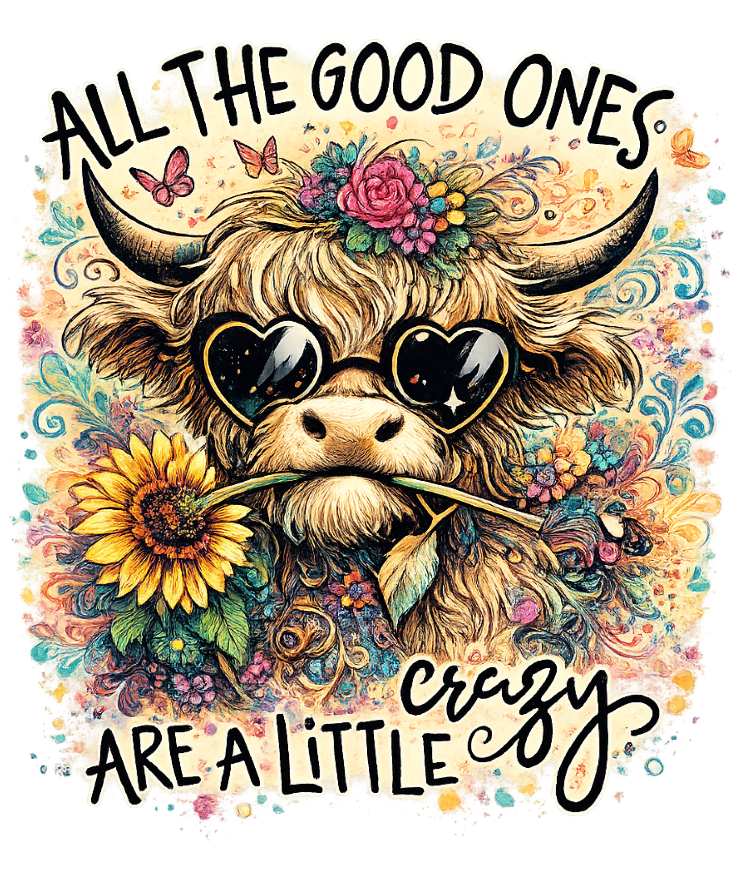 Funny Crazy Highland Cow Sarcastic
