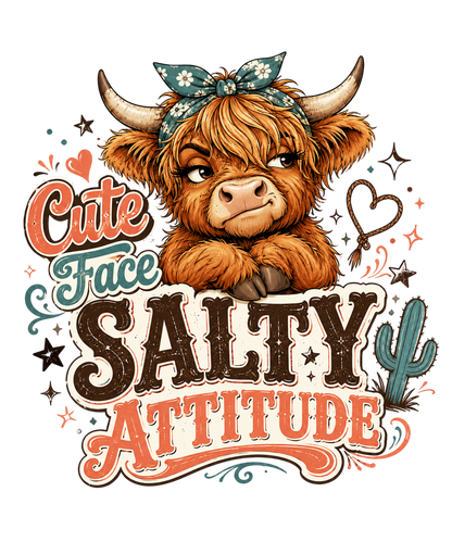 Funny Salty Attitude Highland Cow