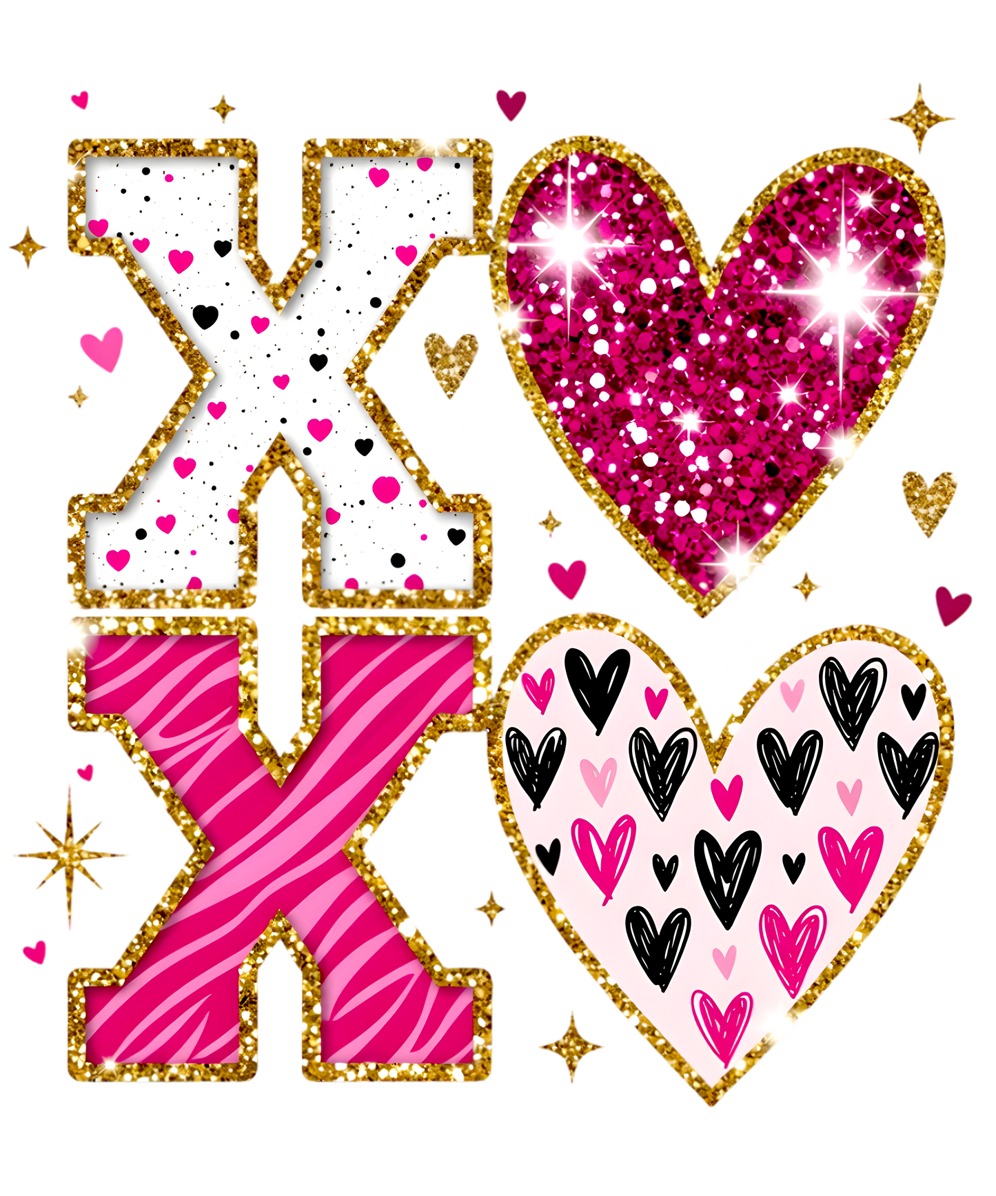 Glitter Brushstroke XOXO