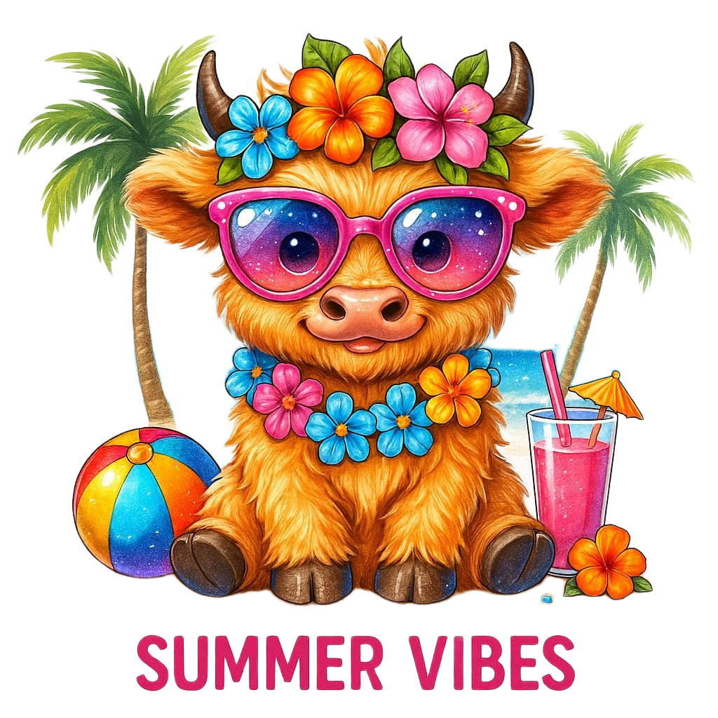 Highland Cow Summer Vibes