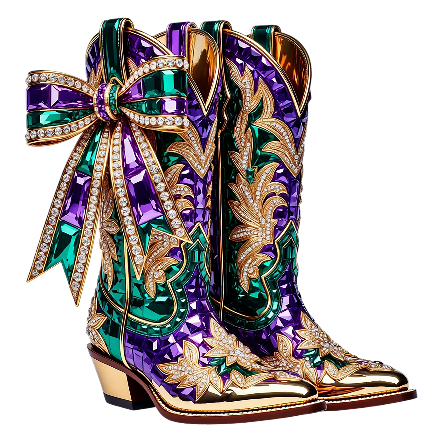 Mardi Gras Rhinestone Boots