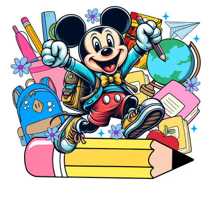 Cartoon Character Back To School - Mickey