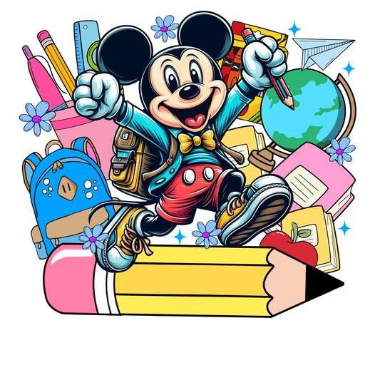 Cartoon Character Back To School - Mickey