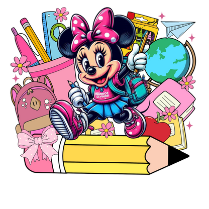 Cartoon Character Back To School - Minnie