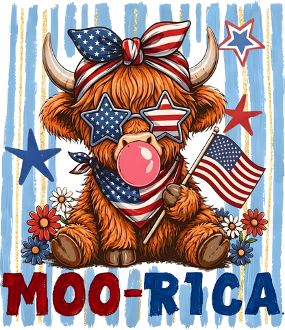Patriotic Moorica Highland Cow