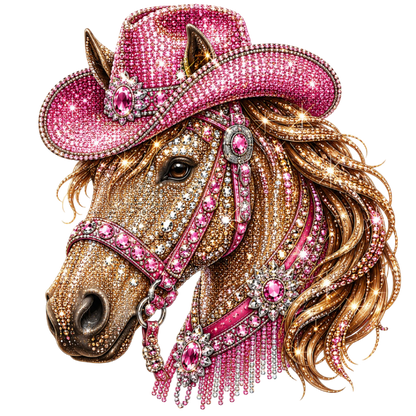Preppy Rhinestone Cowgirl Horse