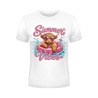 Rhinestone Highland Cow Summer
