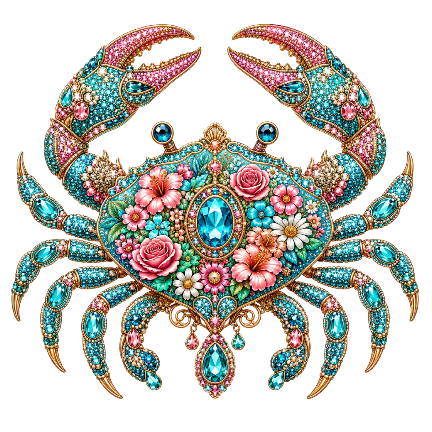 Sea Life Crab Shiny Rhinestone