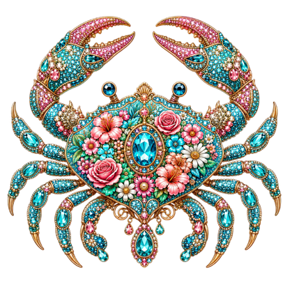 Sea Life Crab Shiny Rhinestone