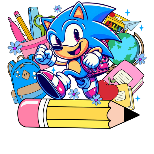Cartoon Character Back To School - Sonic