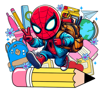 Cartoon Character Back To School - Spider