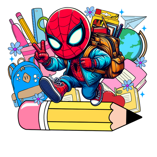 Cartoon Character Back To School - Spider