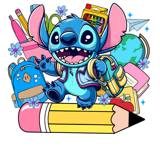 Cartoon Character Back To School - Stitch