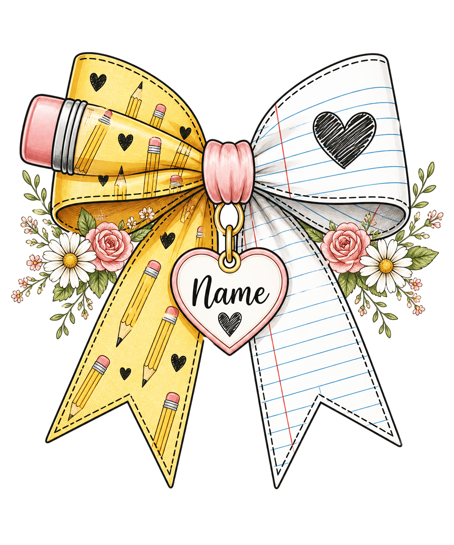 Teacher Pencil Paper Bow