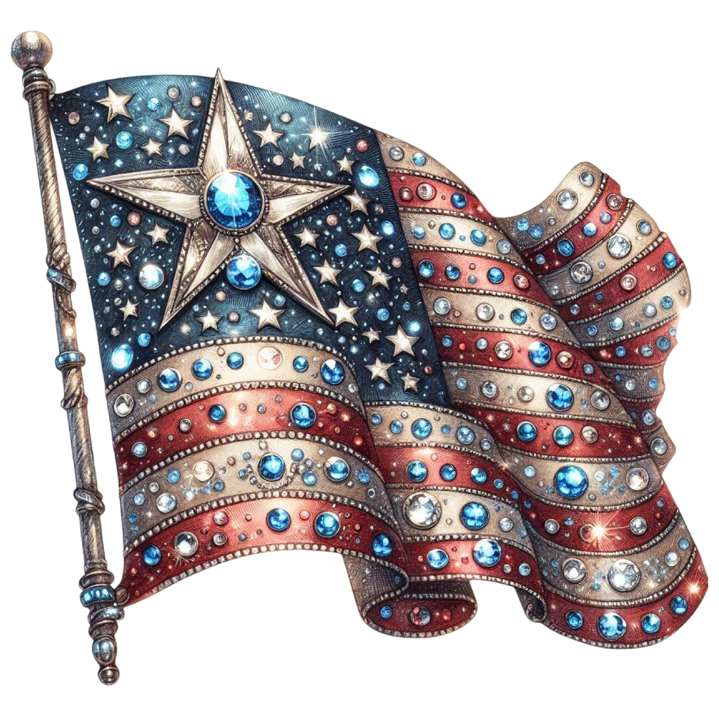 USA Rhinestone Flag