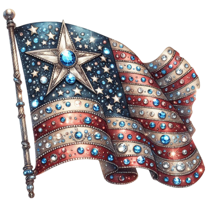 USA Rhinestone Flag