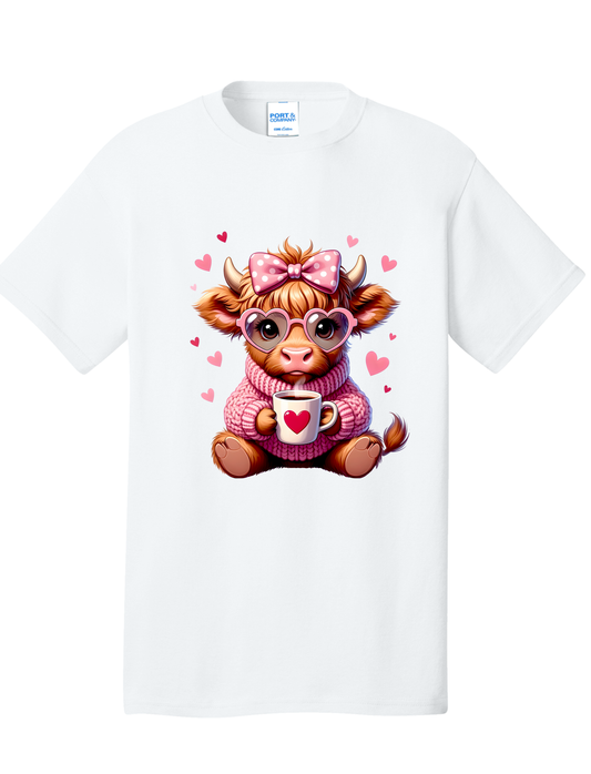 Valentine Day Highland Cow